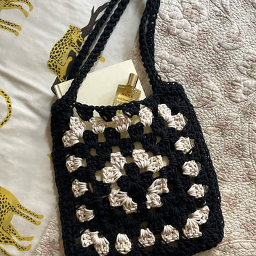 Monochrome Granny Square Shoulder Bag