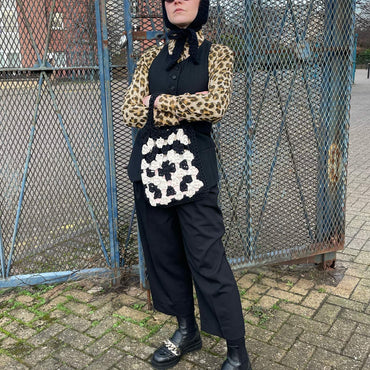 Monochrome granny Square Handbag