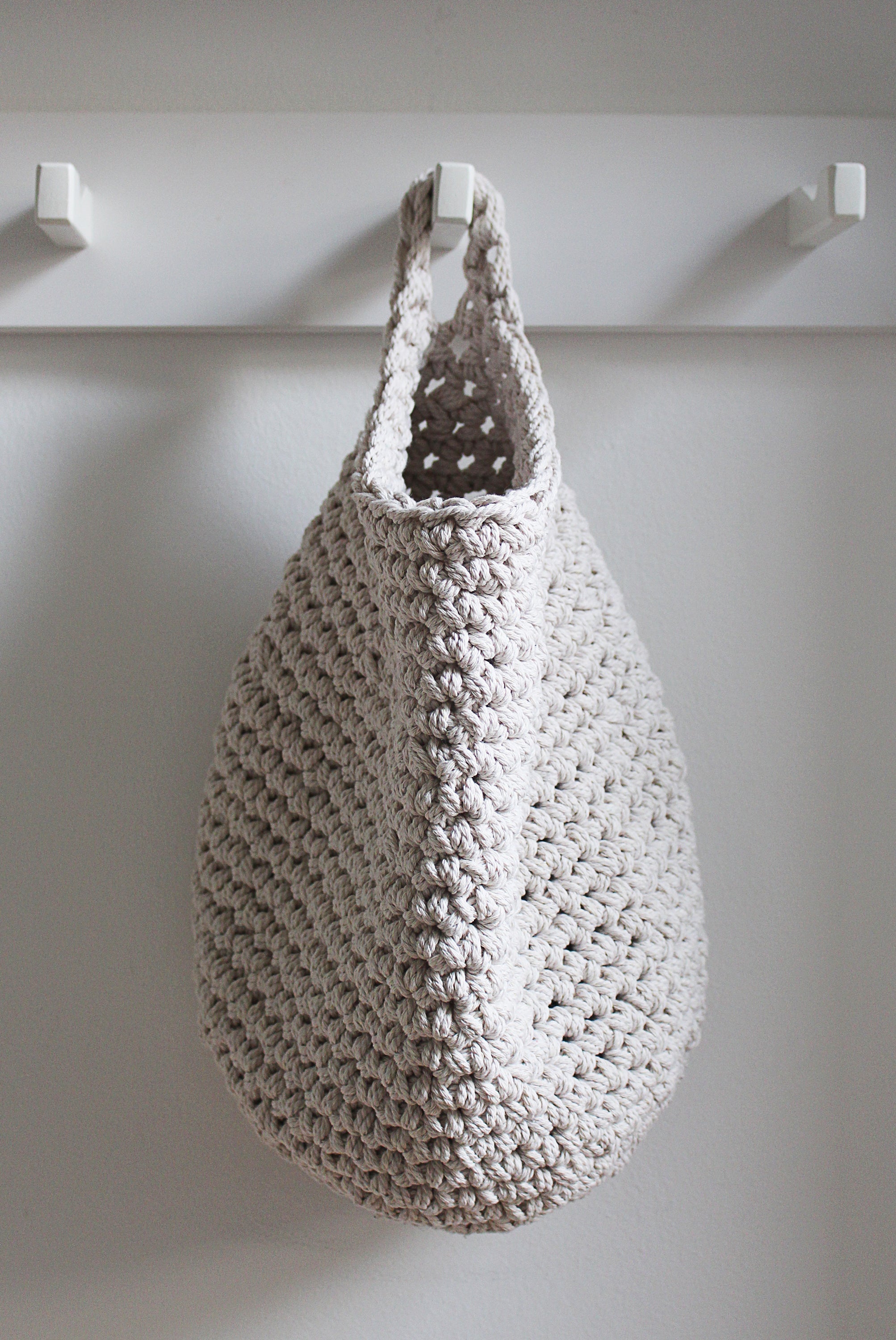White Hanging Cotton Basket