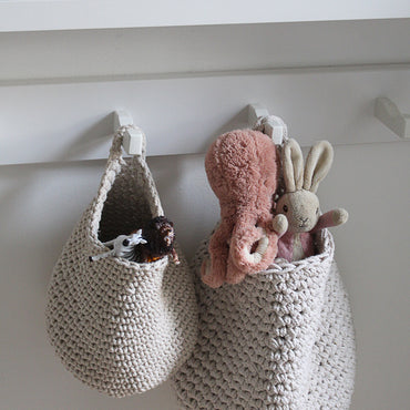 White Hanging Cotton Basket