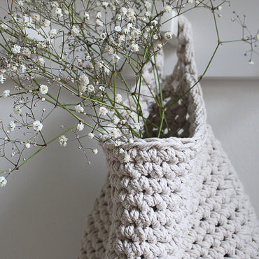 White Hanging Cotton Basket