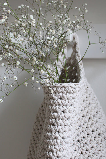 White Hanging Cotton Basket