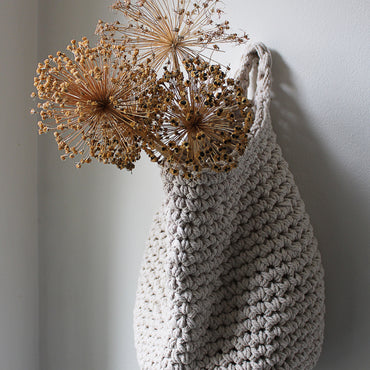 White Hanging Cotton Basket
