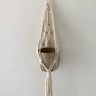 Ivory Macrame Wall Planter