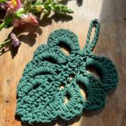 Forest Green Monstera Trivet