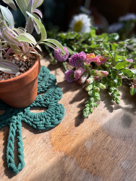 Forest Green Monstera Trivet