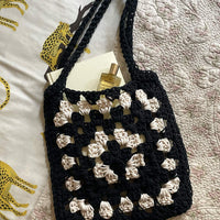 Monochrome Granny Square Shoulder Bag