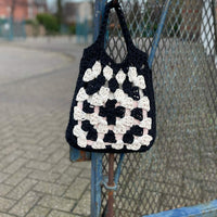 Monochrome granny Square Handbag