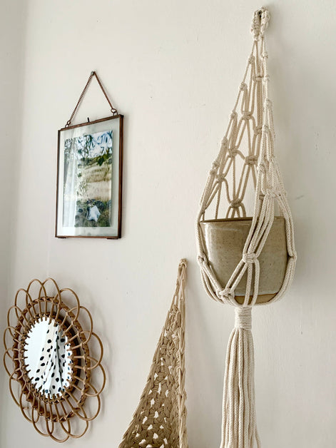 Ivory Macrame Wall Planter
