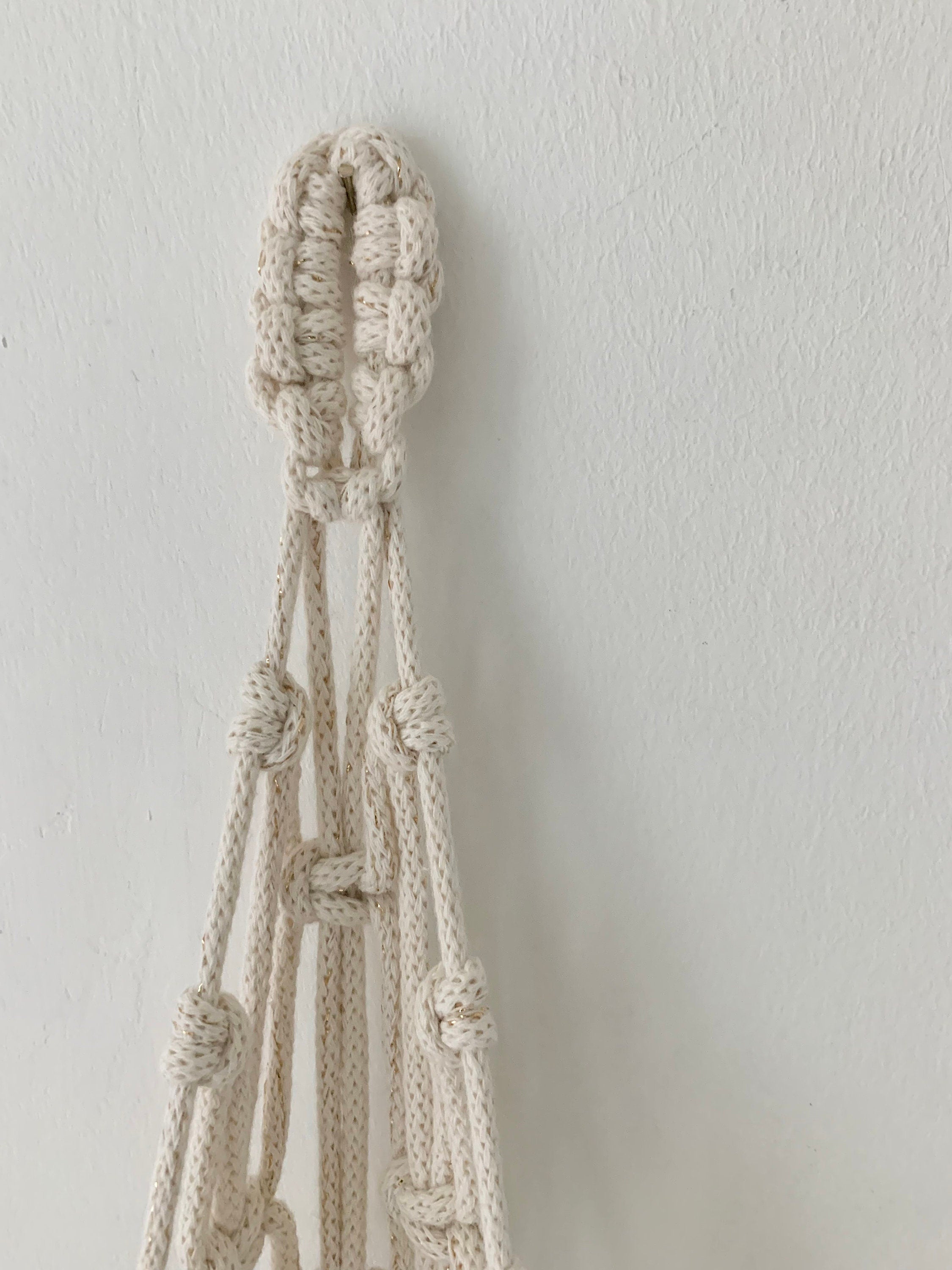 Ivory Macrame Wall Planter