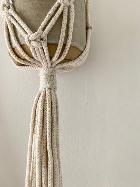 Ivory Macrame Wall Planter