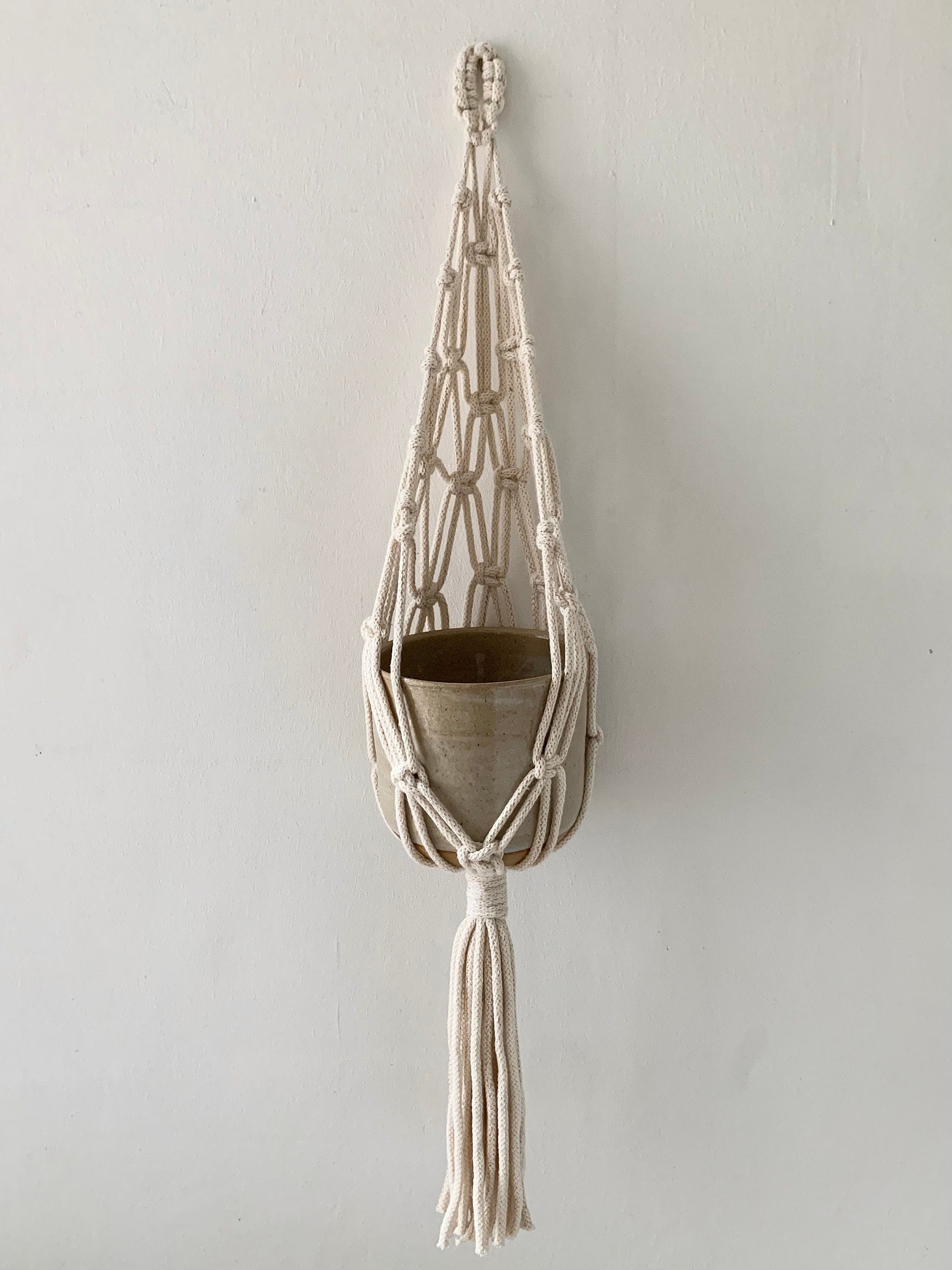 Ivory Macrame Wall Planter