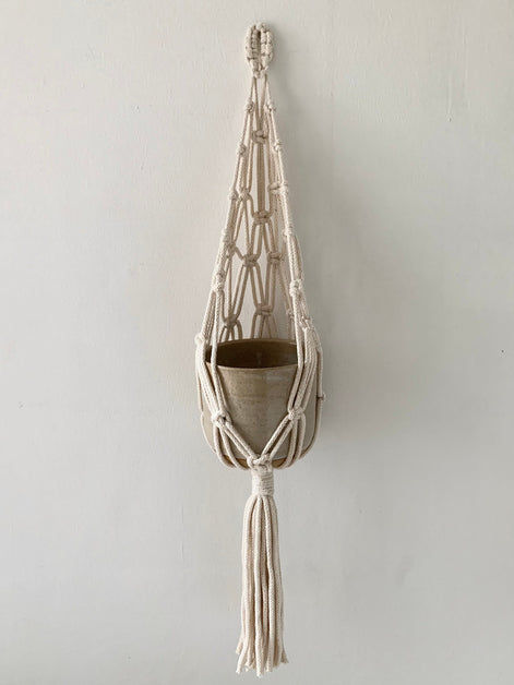Ivory Macrame Wall Planter