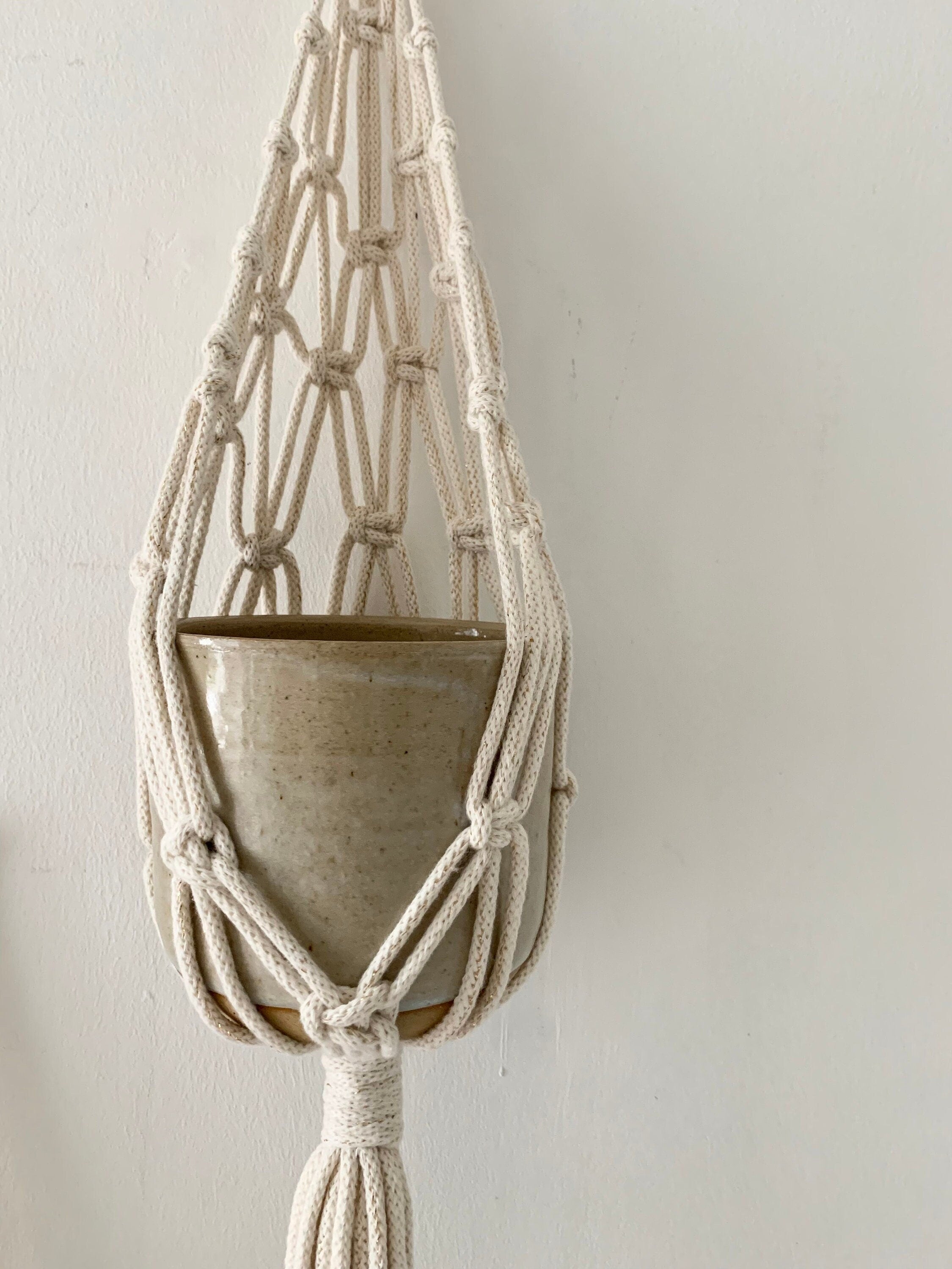 Ivory Macrame Wall Planter