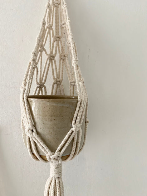 Ivory Macrame Wall Planter
